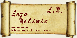 Lazo Milinić vizit kartica
